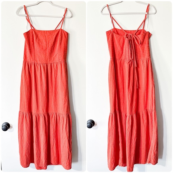 Ace & Jig Dusty Dress Cotton Tiered Red Hots Size Large